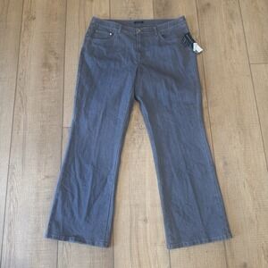 NWT Jones New York Gray Jeans 16W Signature Shape Slimming Boot Cut Stretch